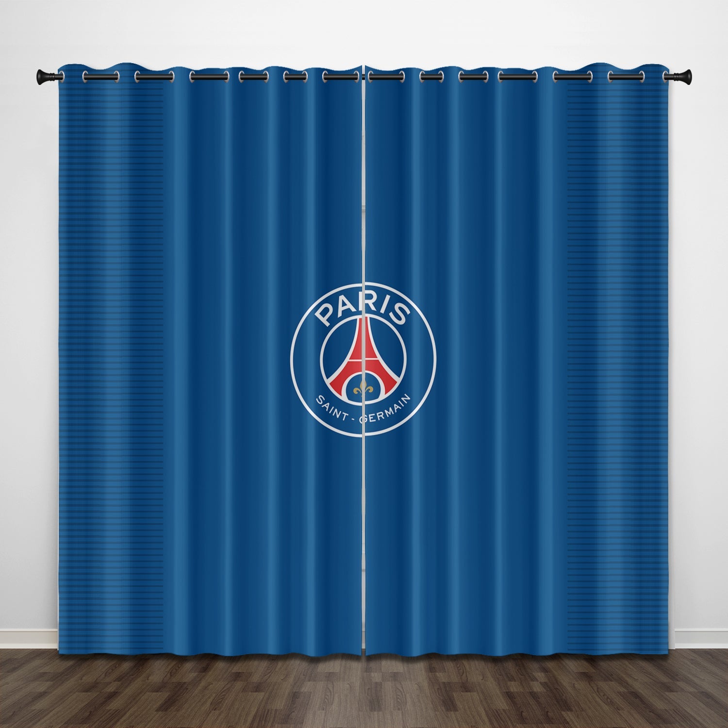 2024 NEW Paris Saint-Germain Football Club Curtains Pattern Blackout Window Drapes