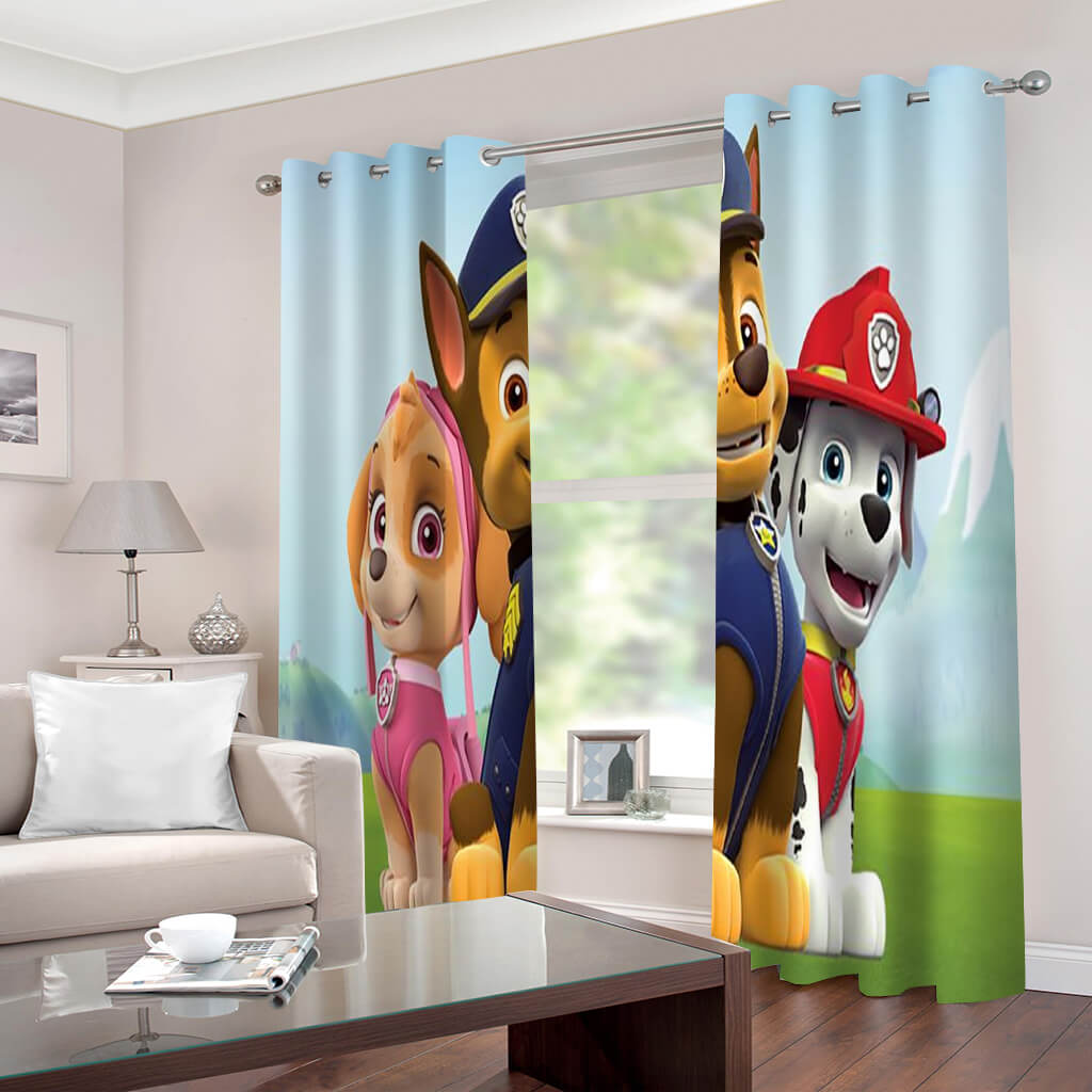 2024 NEW Paw Patrol Curtains Cosplay Blackout Window Drapes for Room Decoration