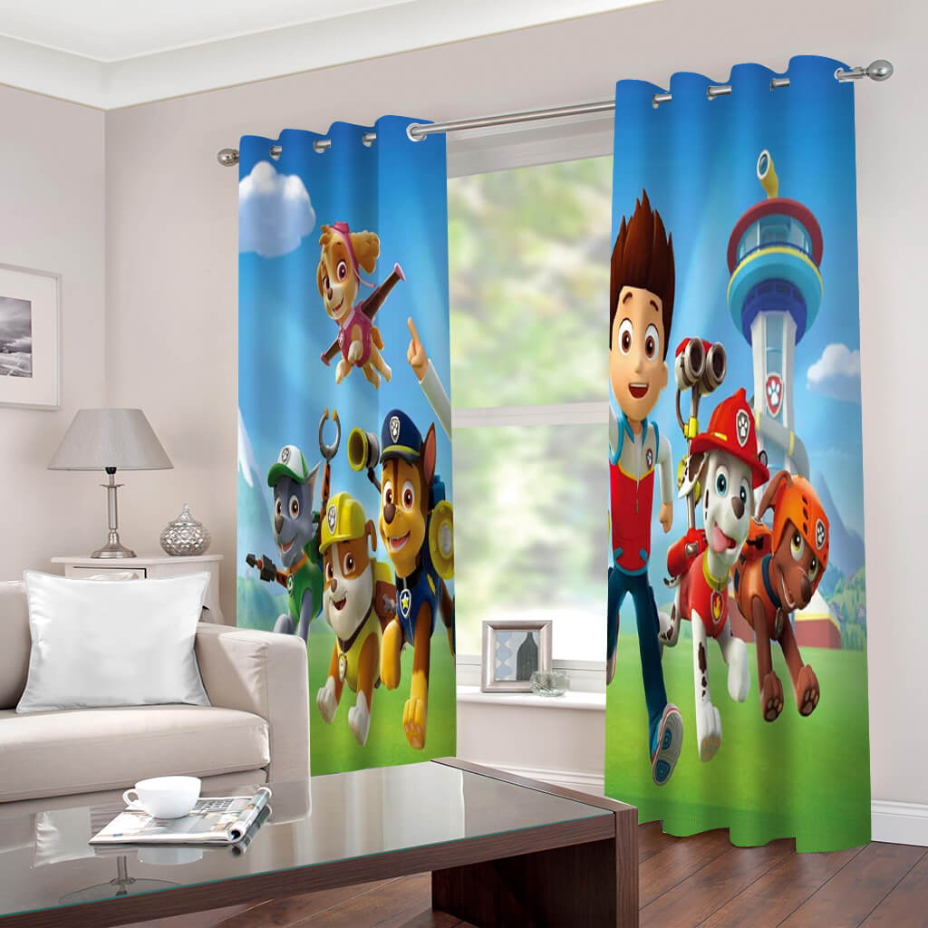 2024 NEW Paw Patrol Curtains Cosplay Blackout Window Drapes for Room Decoration