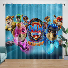2024 NEW Paw Patrol The Mighty Movie Curtains Pattern Blackout Window Drapes