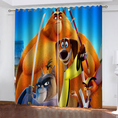 2024 NEW Paws of Fury The Legend of Hank Curtains Blackout Window Drapes