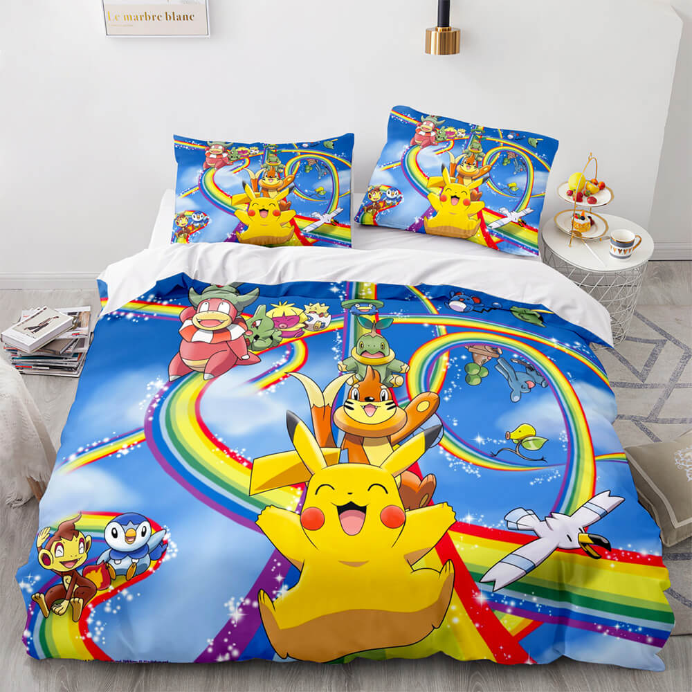 2024 NEW Pikachu Cosplay Bedding Set Full Quilt Covers Room Decoration