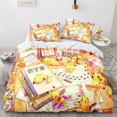 2024 NEW Pikachu Cosplay Bedding Set Full Quilt Covers Room Decoration