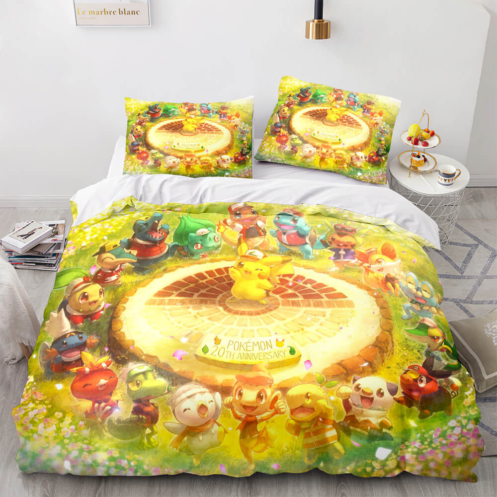 2024 NEW Pikachu Cosplay Bedding Set Full Quilt Covers Room Decoration