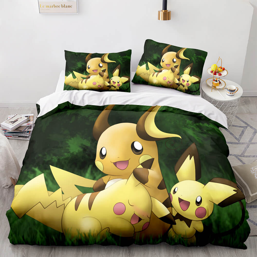 2024 NEW Pikachu Cosplay Bedding Set Full Quilt Covers Room Decoration