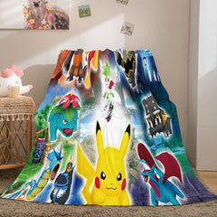 2024 NEW Pikachu Cosplay Blanket Flannel Throw Room Decoration