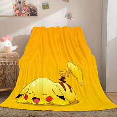 2024 NEW Pikachu Cosplay Blanket Flannel Throw Room Decoration