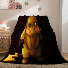 2024 NEW Pikachu Cosplay Blanket Flannel Throw Room Decoration