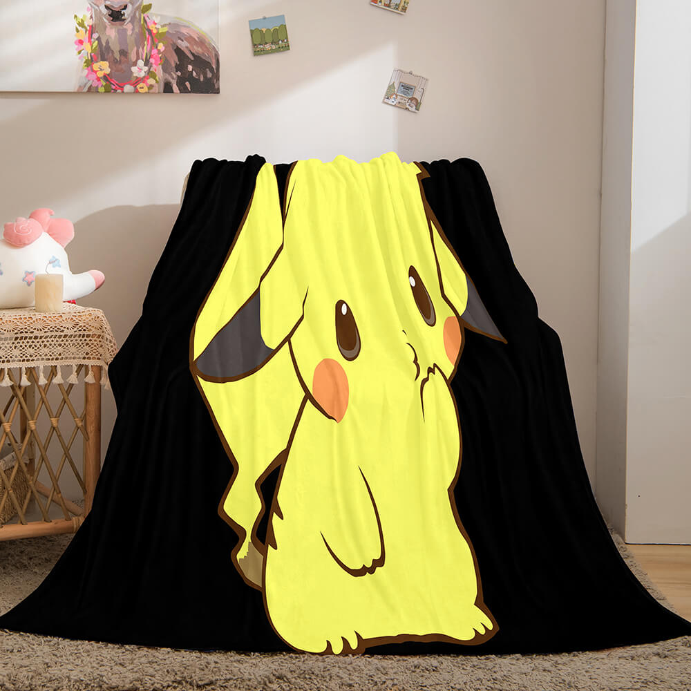 2024 NEW Pikachu Cosplay Blanket Flannel Throw Room Decoration