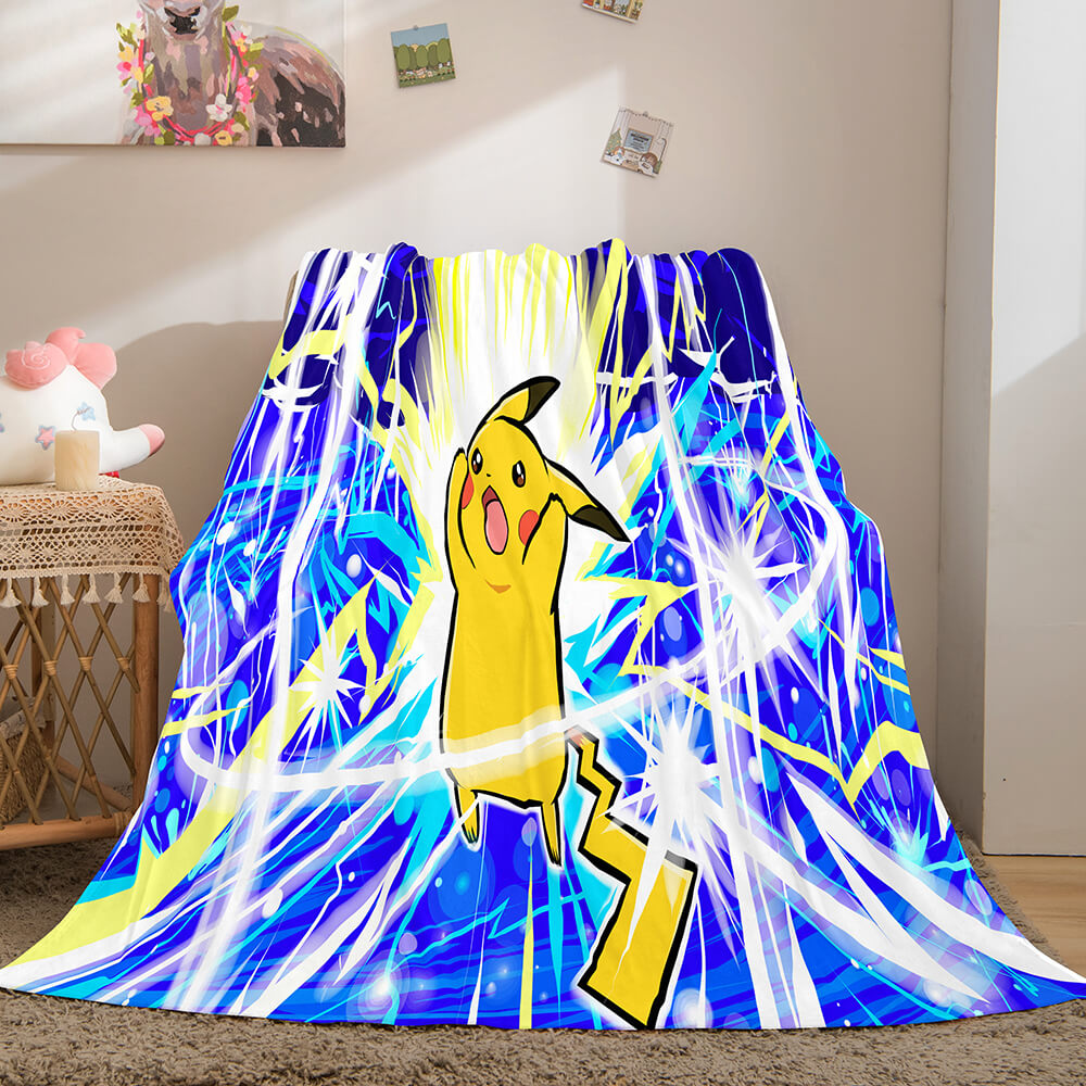 2024 NEW Pikachu Cosplay Caroset Blanket Flannel Throw