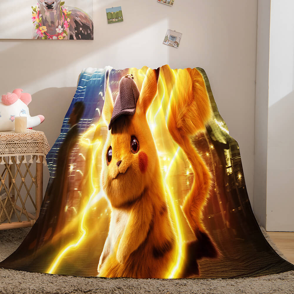 2024 NEW Pikachu Cosplay Caroset Blanket Flannel Throw