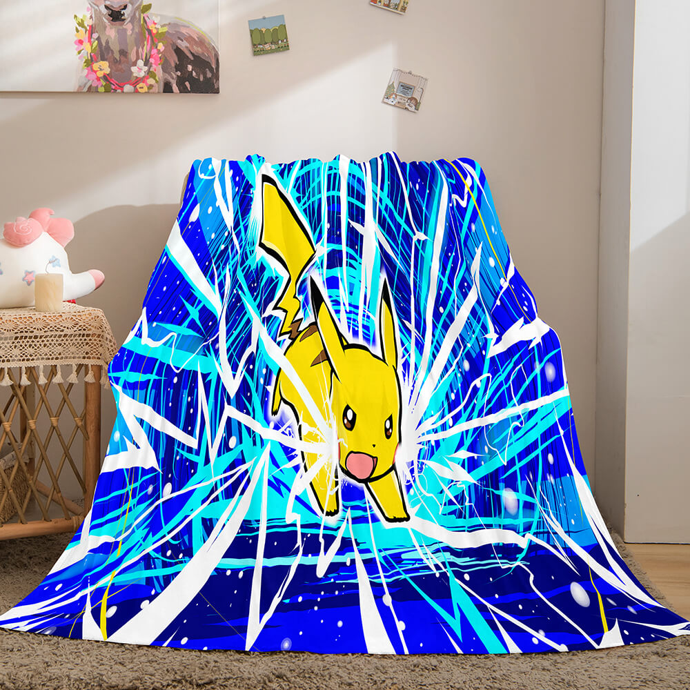 2024 NEW Pikachu Cosplay Caroset Blanket Flannel Throw