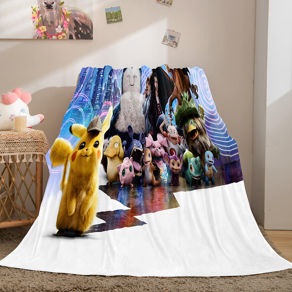 2024 NEW Pikachu Cosplay Caroset Blanket Flannel Throw