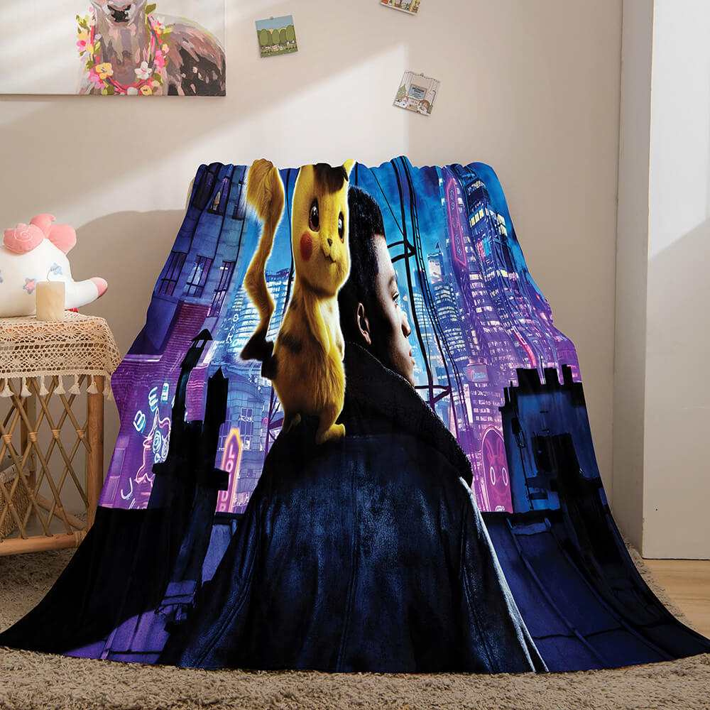 2024 NEW Pikachu Cosplay Caroset Blanket Flannel Throw