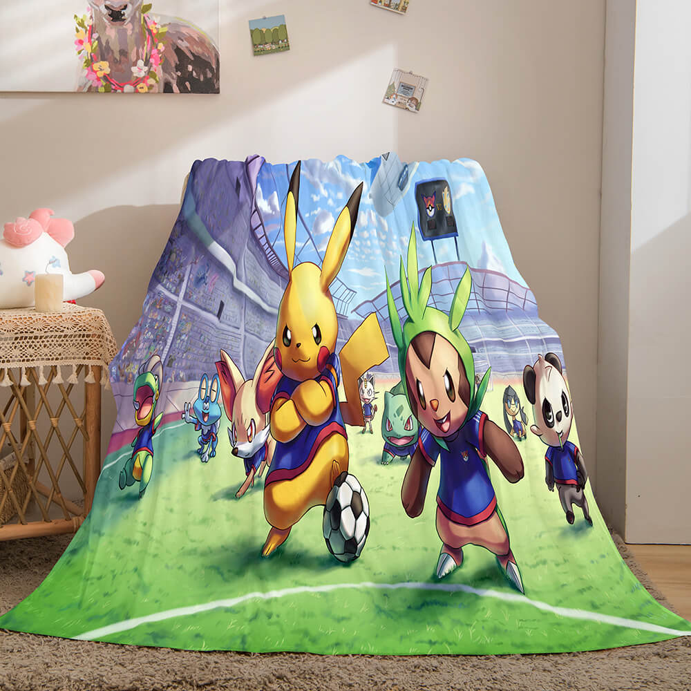 2024 NEW Pikachu Cosplay Caroset Blanket Flannel Throw