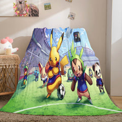 2024 NEW Pikachu Cosplay Caroset Blanket Flannel Throw