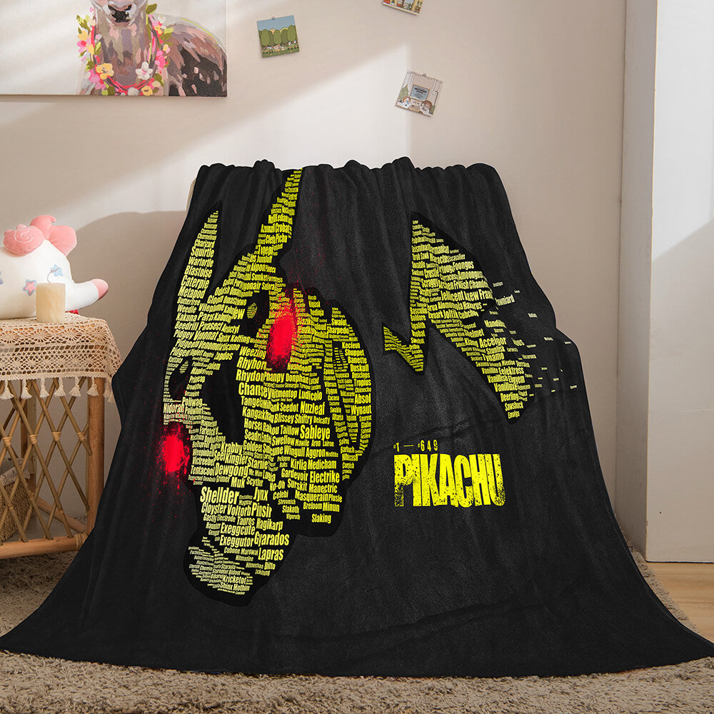 2024 NEW Pikachu Cosplay Caroset Blanket Flannel Throw