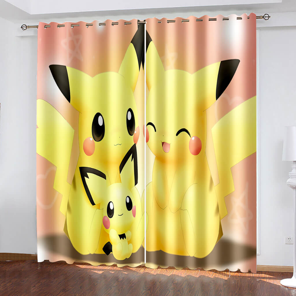 2024 NEW Pikachu Curtains Blackout Window Drapes