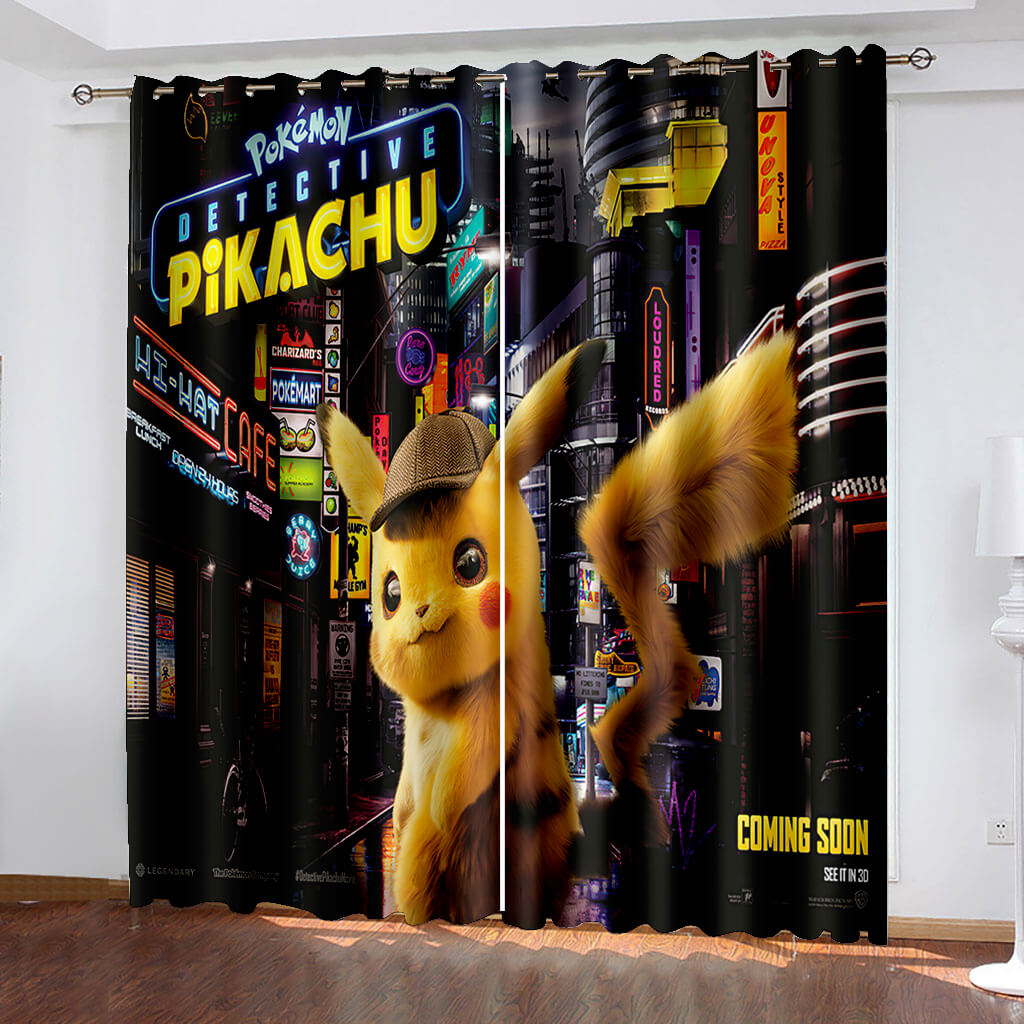 2024 NEW Pikachu Curtains Blackout Window Drapes