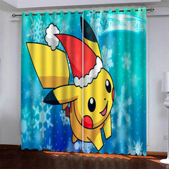 2024 NEW Pikachu Curtains Pattern Blackout Window Drapes