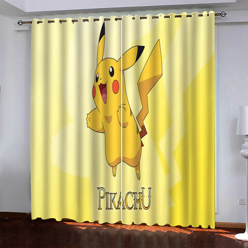 2024 NEW Pikachu Curtains Pattern Blackout Window Drapes