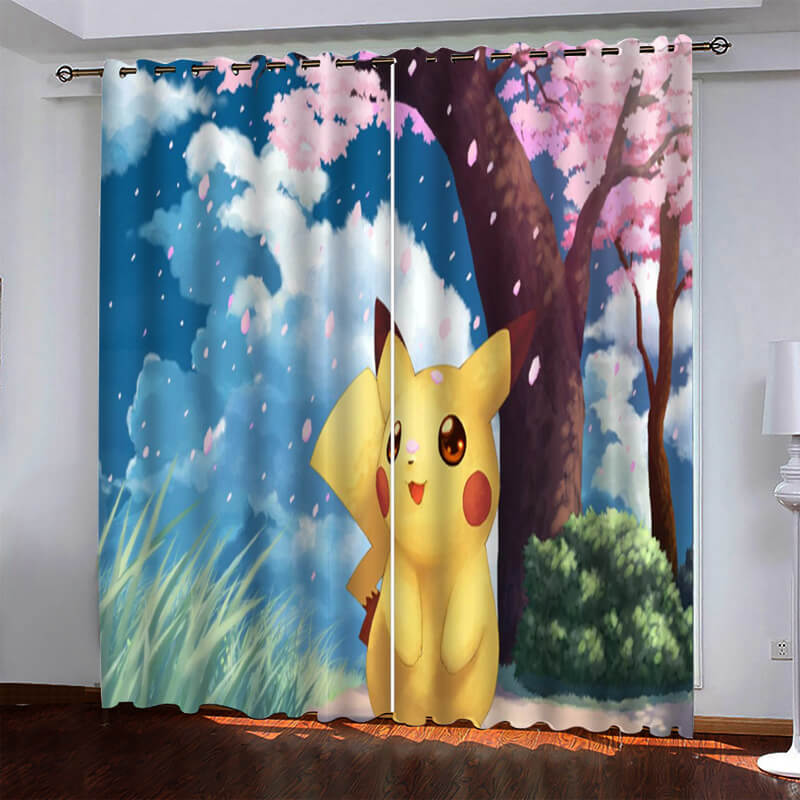 2024 NEW Pikachu Curtains Pattern Blackout Window Drapes