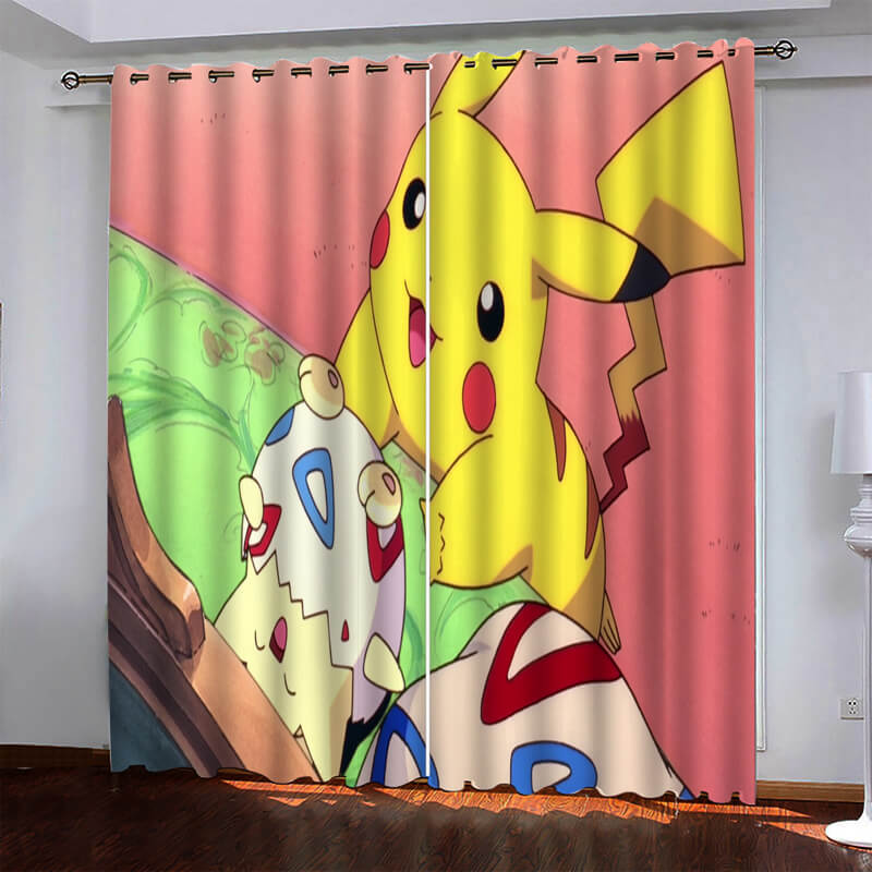 2024 NEW Pikachu Curtains Pattern Blackout Window Drapes