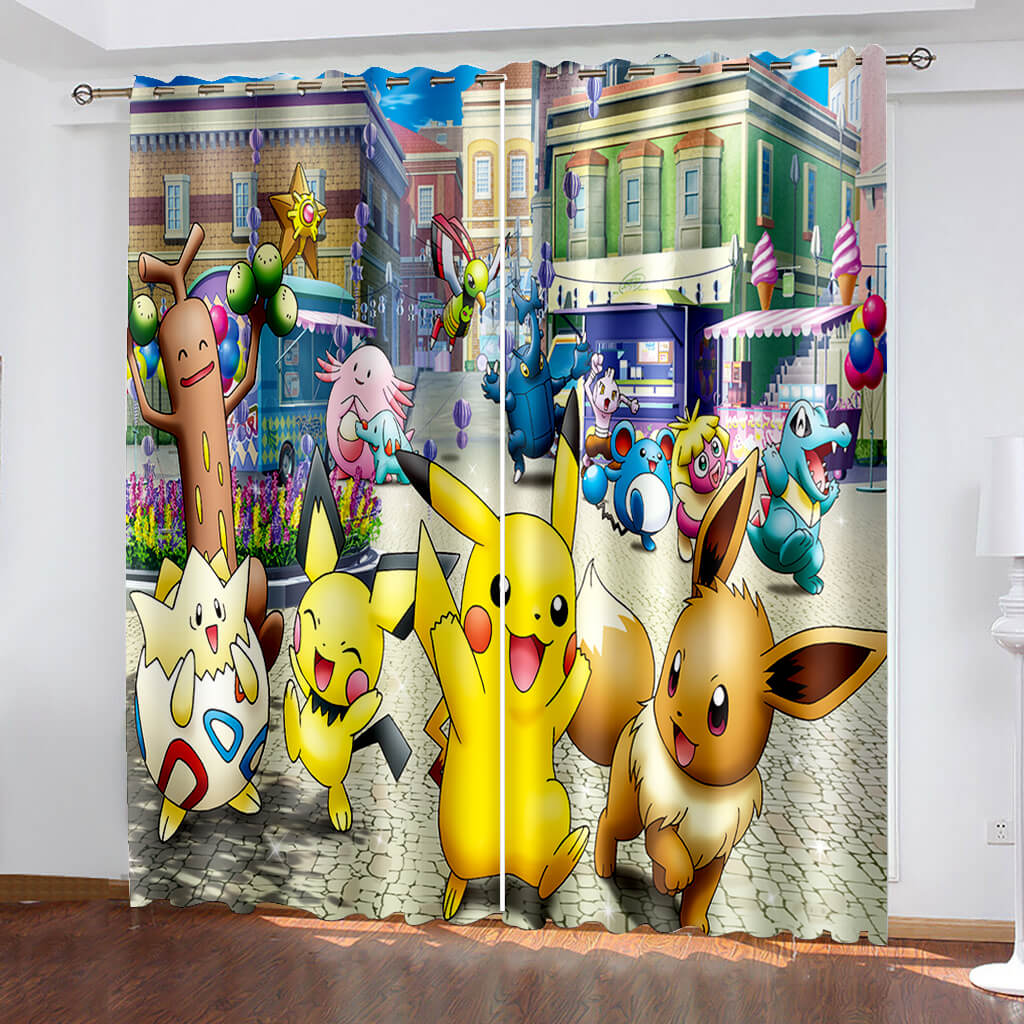 2024 NEW Pokémon Curtains Blackout Window Drapes