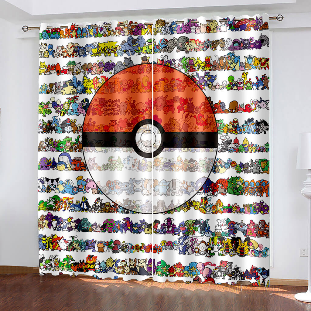 2024 NEW Pokémon Curtains Blackout Window Drapes