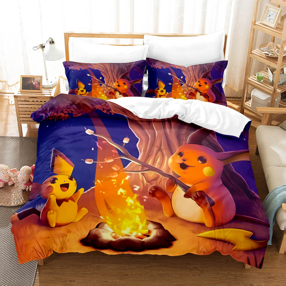 2024 NEW Pokemon Pikachu Cosplay Bedding Sets Quilt Cover