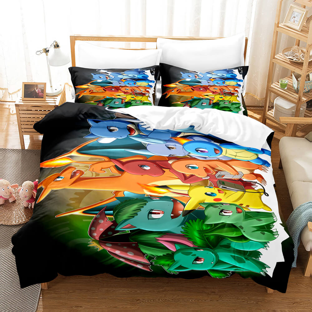 2024 NEW Pokemon Pikachu Pattern Bedding Sets Quilt Covers