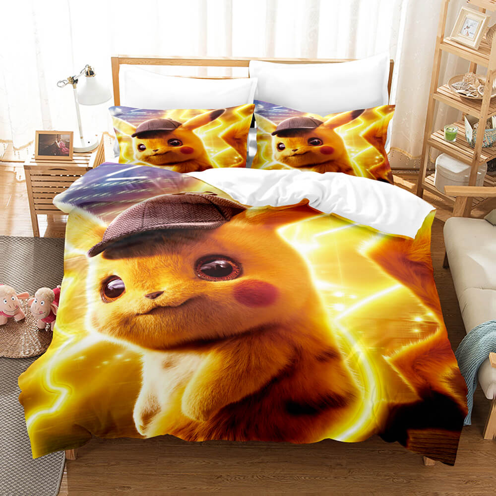 2024 NEW Pokemon Pikachu Pattern Bedding Sets Quilt Covers