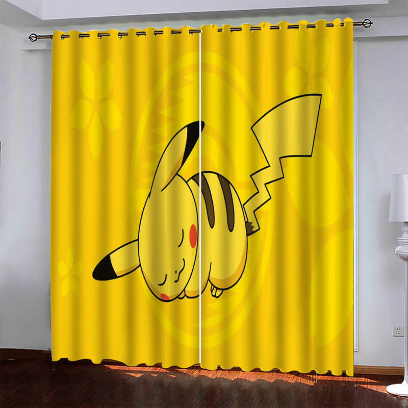 2024 NEW Pokémon Pikachu Curtains Pattern Blackout Window Drapes