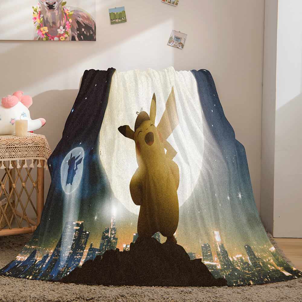 2025 NEW Pokemon Pikachu Flannel Fleece Blanket Throw Cosplay Wrap Blanket