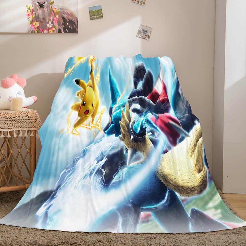 2025 NEW Pokemon Pikachu Flannel Fleece Blanket Throw Cosplay Wrap Blanket