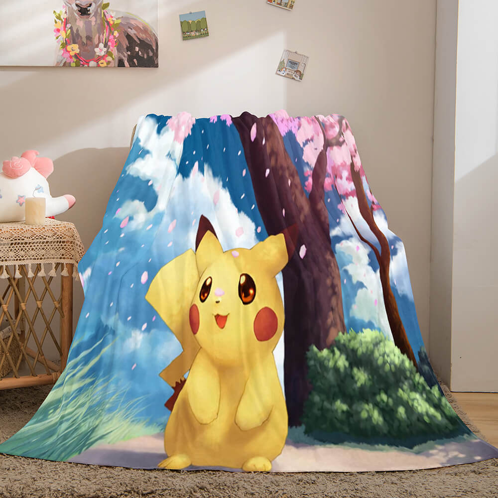 2024 NEW Cartoon Pokemon Pikachu Flannel Fleece Blanket Throw Nap Quilt Blanket