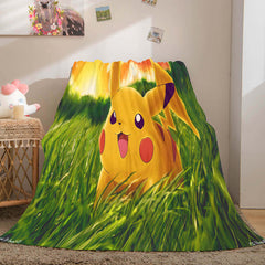 2024 NEW Cartoon Pokemon Pikachu Flannel Fleece Blanket Throw Nap Quilt Blanket