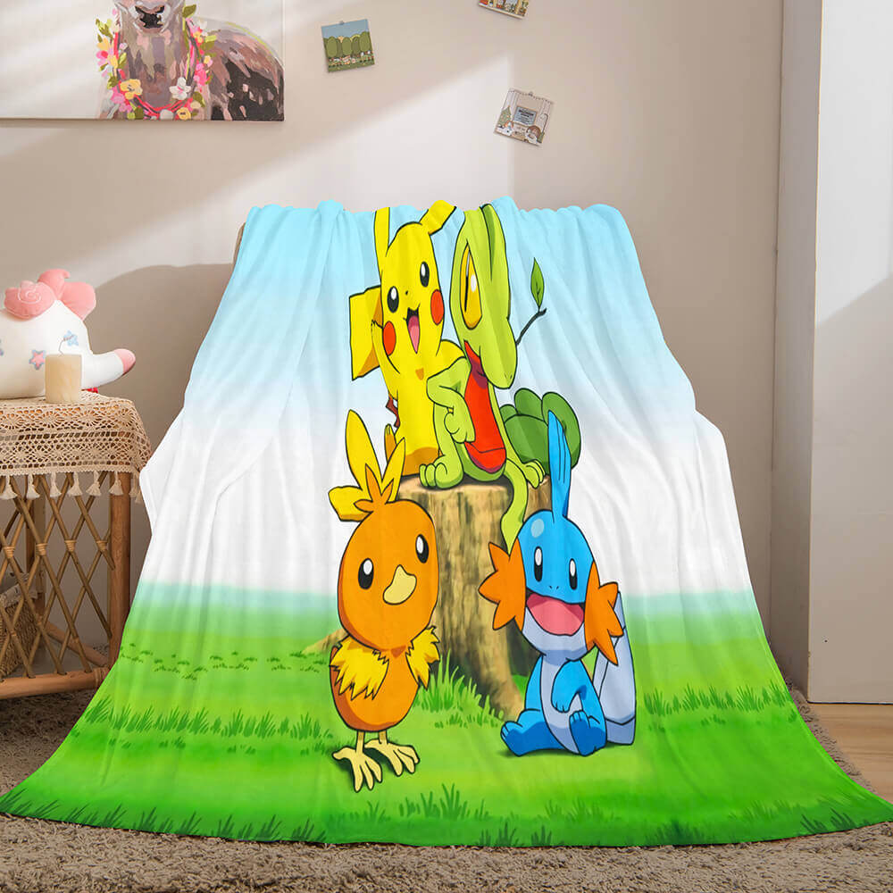 2025 NEW Pokemon Pikachu Flannel Fleece Blanket Throw Wrap Nap Quilt Blanket