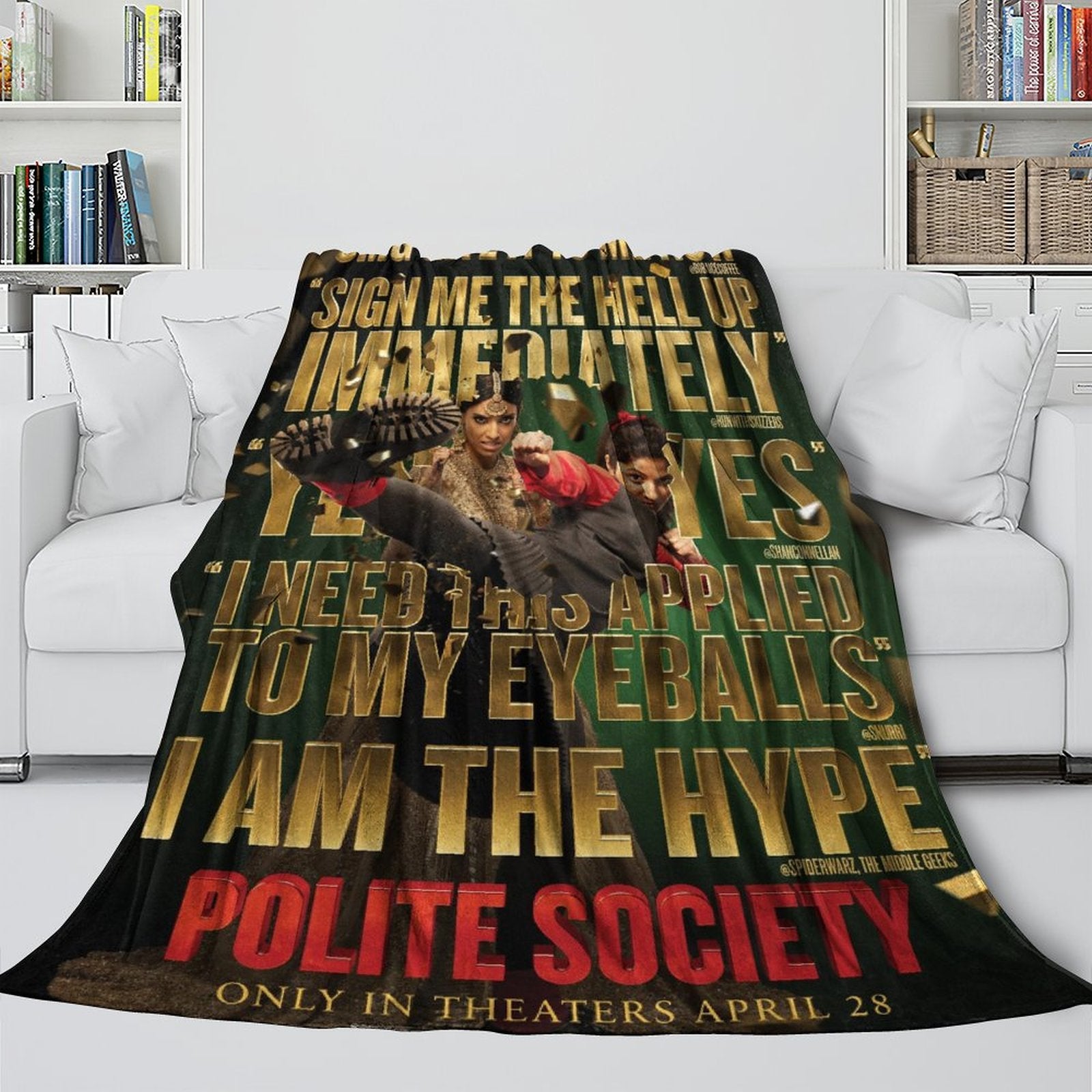 2024 NEW Polite Society Blanket Pattern Flannel Throw Room Decoration