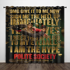 2024 NEW Polite Society Curtains Blackout Window Drapes Decoration