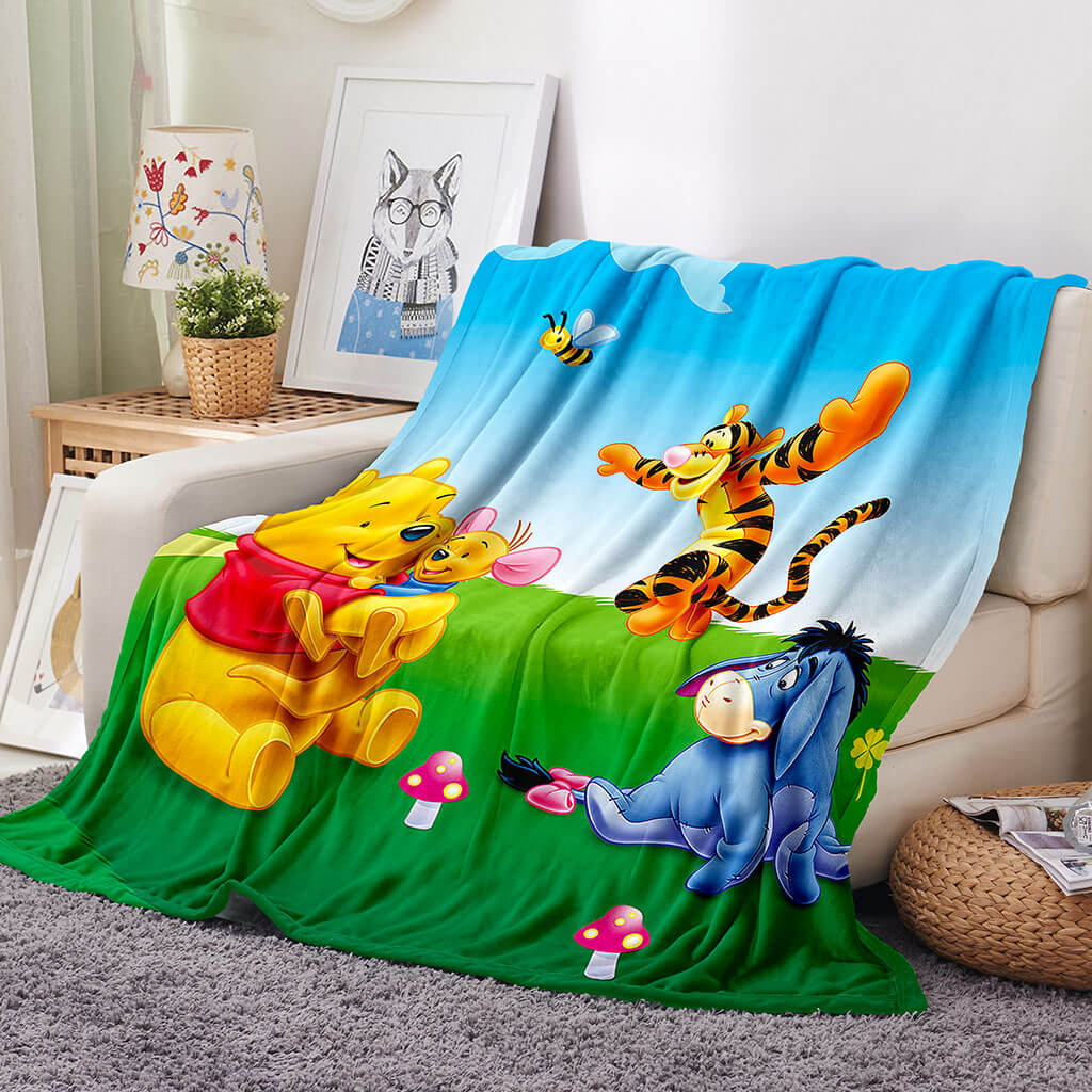 2024 NEW Pooh Bear Blanket Flannel Throw Room Decoration