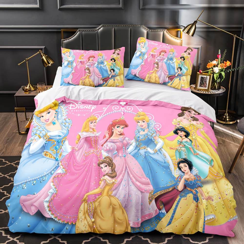 2024 NEW Princess Snow White Cinderella Belle Bedding Set Quilt Duvet Cover Sets