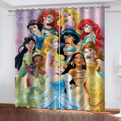 2024 NEW Princess Snow White Curtains Blackout Window Treatments Drapes Room Decor