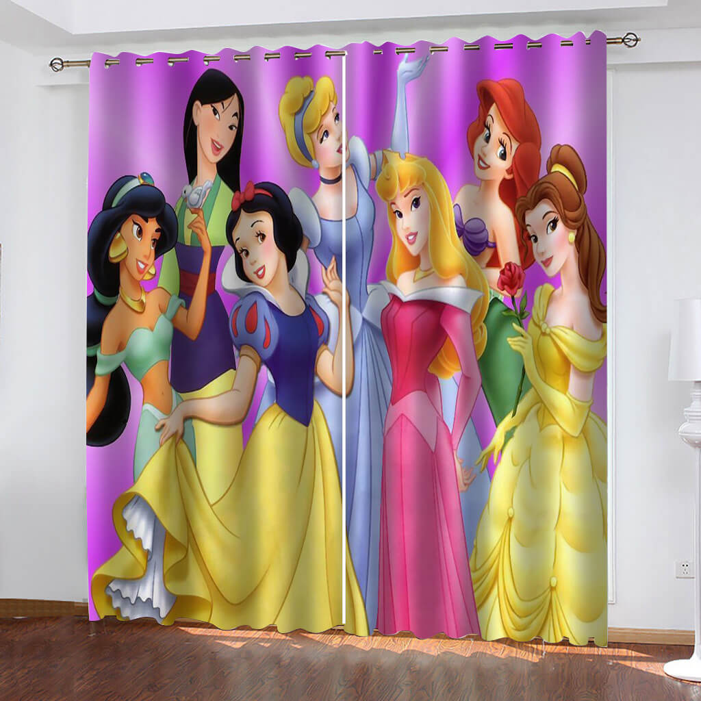 2024 NEW Princess Snow White Curtains Blackout Window Treatments Drapes Room Decor