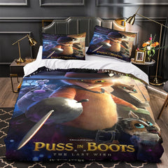 2024 NEW Puss in Boots The Last Wish Bedding Set Pattern Quilt Cover