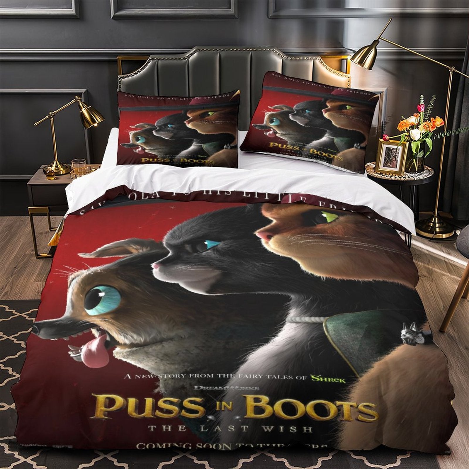 2024 NEW Puss in Boots The Last Wish Bedding Set Quilt Cover