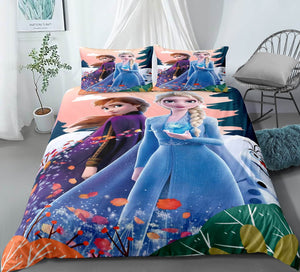 Frozen Anna Elsa Princess #16 Duvet Cover Quilt Cover Pillowcase Bedding Set Bed Linen Home Bedroom Decor