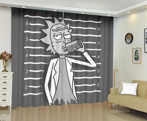Rick and Morty #1 Blackout Curtains For Window Treatment Set For Living Room Bedroom Decor