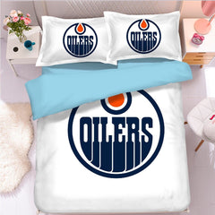 Ice Hockey Edmonton Oilers Duvet Cover Quilt Cover Pillowcase Bedding Set Bed Linen Home Bedroom Decor