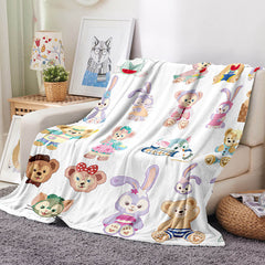 2024 NEW Rabbit Monkey Blanket Flannel Fleece Throw Blanket Room Decoration